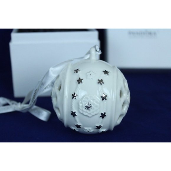 Pandora 2011 Christmas Snow Ball Ceramic Annual Limited Edition Ornament In Box - Picture 2 of 9